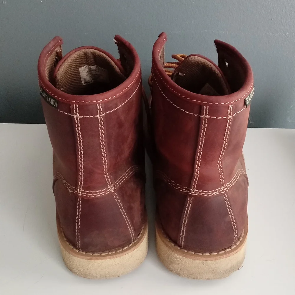 Eastland‎ Mens Burgundy Leather Moc Toe Lace Up Work Boots Size Unknown